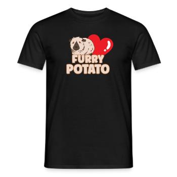 Idée cadeau de pomme de terre à fourrure pour les amateurs de cochon d’Inde - T-shirt homme - noir - Devant - AI Model Male 178 light (178cm)