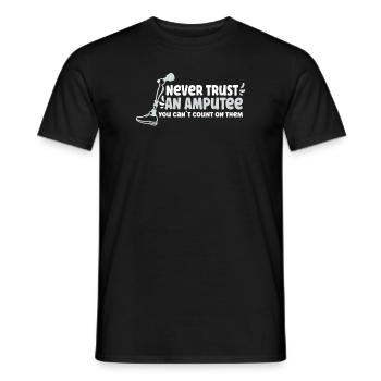 Handicapped Wheelchair Cyborg Leg Arm Amputee - Men's T-Shirt - black - Front - AI Model Male 178 light (178cm)