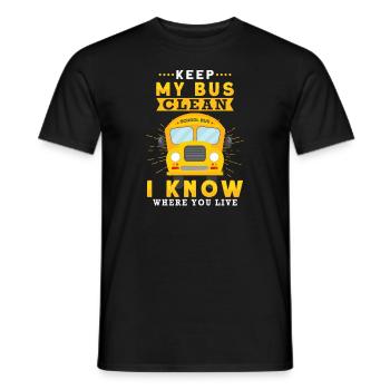 Funny School Bus Driver Appreciation anniversary - Men's T-Shirt - black - Front - AI Model Male 178 light (178cm)