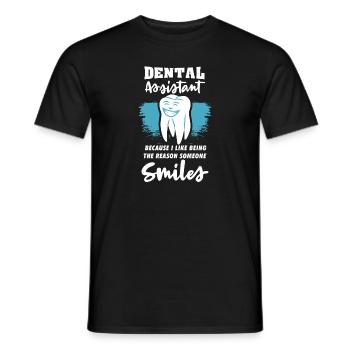 Funny Dentist Dental Assistant Dental Nurse - Men's T-Shirt - black - Front - AI Model Male 178 light (178cm)