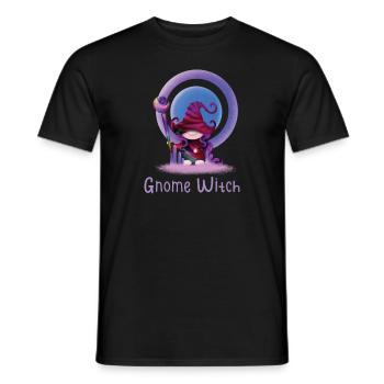Halloween Witch Gnomes Gnome Lover Funny Gnome - Men's T-Shirt - black - Front - AI Model Male 178 light (178cm)