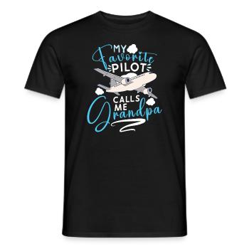 Pilot Aviation Airplane Airline Captain Aviator - Männer T-Shirt - Schwarz - Vorne - AI Model Male 178 light (178cm)