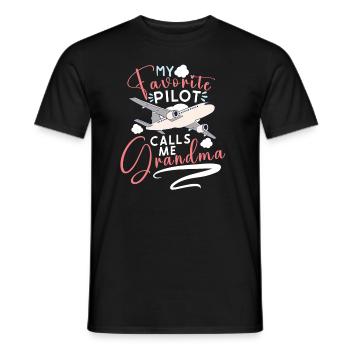Pilote Aviation Avion Compagnie Aérienne Capitaine Aviator - T-shirt homme - noir - Devant - AI Model Male 178 light (178cm)