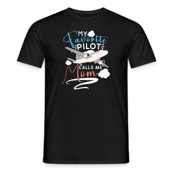 Pilot Aviation Airplane Airline Captain Aviator - Männer T-Shirt - Schwarz - Vorne - AI Model Male 178 light (178cm)
