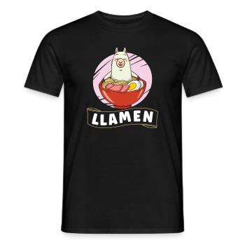 Ramen Fan Cuisine Japonaise Llama Llamas Cadeau - T-shirt homme - noir - Devant - AI Model Male 178 light (178cm)