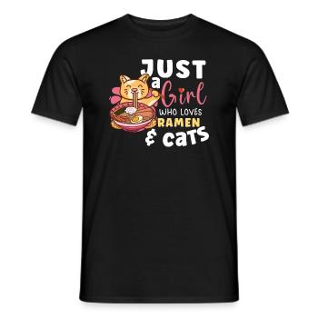 Ramen Fan Japanese Food Chats Chat Cadeau - T-shirt homme - noir - Devant - AI Model Male 178 light (178cm)