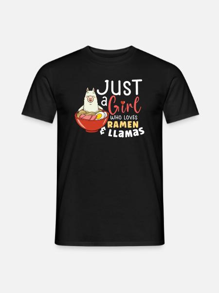 Ramen Fan Japanese Food Llama Llamas Gift - Männer T-Shirt - Schwarz