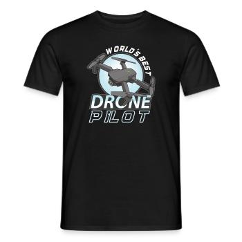 Drohne Pilot Opa Geschenkidee Alter Mann Mit - Männer T-Shirt - Schwarz - Vorne - AI Model Male 178 light (178cm)