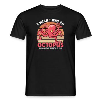 Octopus Marine Animals Sea Creature Squid Poison - Men's T-Shirt - black - Front - AI Model Male 178 light (178cm)