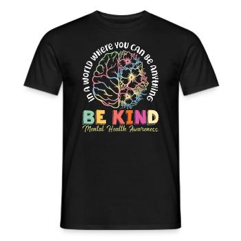 Sensibilisation à la santé mentale Dépression Suicide Prévenir - T-shirt homme - noir - Devant - AI Model Male 178 light (178cm)