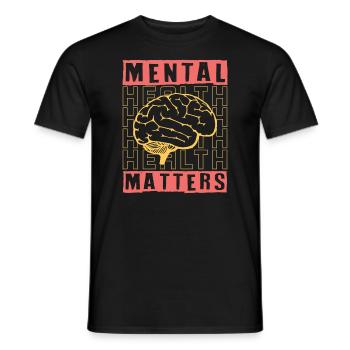 Sensibilisation à la santé mentale Dépression Suicide Prévenir - T-shirt homme - noir - Devant - AI Model Male 178 light (178cm)