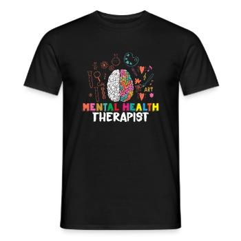 Sensibilisation à la santé mentale Dépression Suicide Prévenir - T-shirt homme - noir - Devant - AI Model Male 178 light (178cm)
