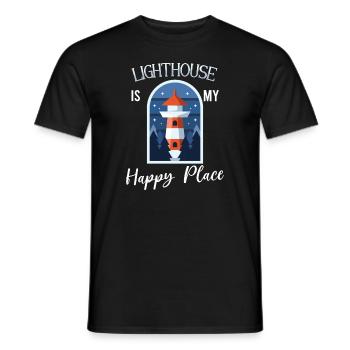 Lighthouse Seaside Nautical I Love Lighthouse - Men's T-Shirt - black - Front - AI Model Male 178 light (178cm)