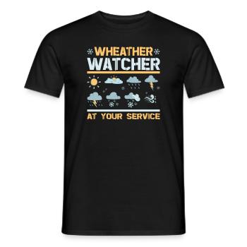 Funny Meteorology Meteorologist Weather Lover - Men's T-Shirt - black - Front - AI Model Male 178 light (178cm)