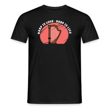 Harfenmusikinstrument Harfenlehrer - Männer T-Shirt - Schwarz - Vorne - AI Model Male 178 light (178cm)