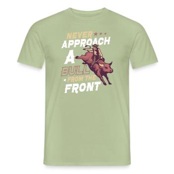 Rodeo Bull Riding Livestock Show Bovins fermiers - T-shirt homme - vert sauge - Devant - AI Model Male 178 light (178cm)
