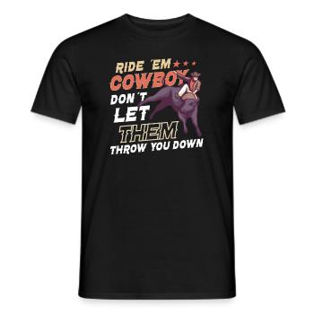 Rodeo Bull Riding Livestock Show Farmer Cattle - Men's T-Shirt - black - Front - AI Model Male 178 light (178cm)