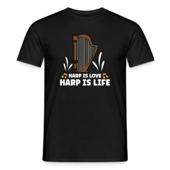 Harfenmusikinstrument Harfenlehrer - Männer T-Shirt - Schwarz - Vorne - AI Model Male 178 light (178cm)