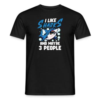 Requin Océan Predator Créature Marine - T-shirt homme - noir - Devant - AI Model Male 178 light (178cm)
