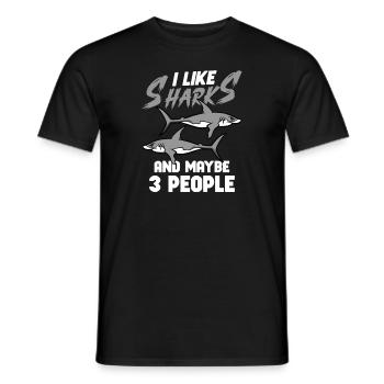 Requin Océan Predator Créature Marine - T-shirt homme - noir - Devant - AI Model Male 178 light (178cm)