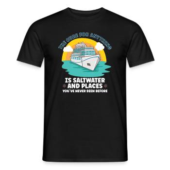 Bateau de navigation Capitaine Navire de croisière - T-shirt homme - noir - Devant - AI Model Male 178 light (178cm)