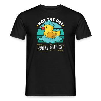 Canard en caoutchouc Canards Chasse aux oiseaux Amateur de canard Idée cadeau - T-shirt homme - noir - Devant - AI Model Male 178 light (178cm)