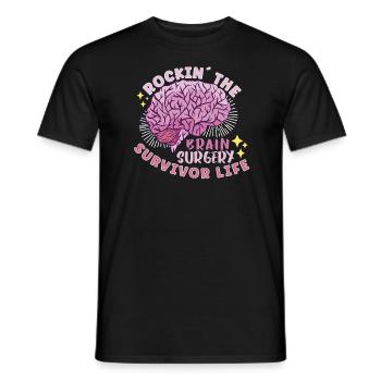 Brain Surgery Joke Brain Surgery Awareness Gift - Men's T-Shirt - black - Front - AI Model Male 178 light (178cm)