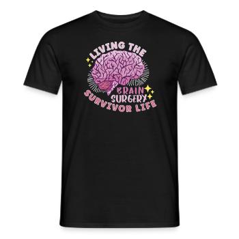 Brain Surgery Joke Brain Surgery Awareness Gift - Men's T-Shirt - black - Front - AI Model Male 178 light (178cm)
