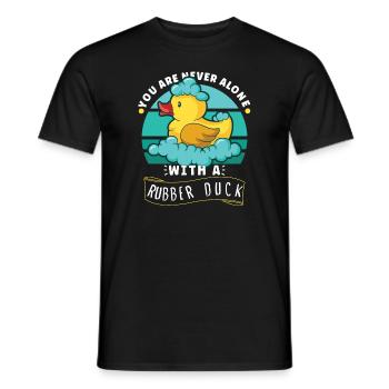 Rubber Duck Ducks Bird Hunt Duck lover Gift Idea - Men's T-Shirt - black - Front - AI Model Male 178 light (178cm)