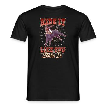 Rodeo Bull Riding Livestock Show Farmer Cattle - Männer T-Shirt - Schwarz - Vorne - AI Model Male 178 light (178cm)