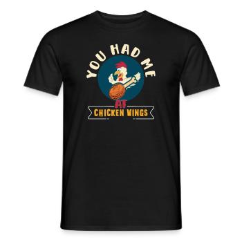 Chicken Wings Wing Hot Cooked Chicken Fast Food - Männer T-Shirt - Schwarz - Vorne - AI Model Male 178 light (178cm)