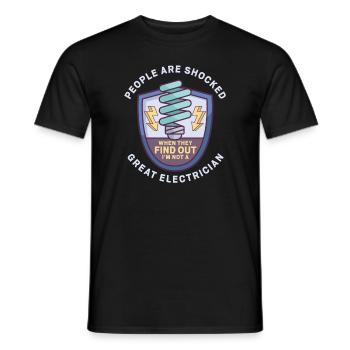 Electrician Electrical Engineer Lineman Electrical - Men's T-Shirt - black - Front - AI Model Male 178 light (178cm)