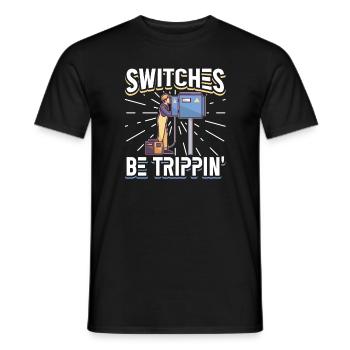 Electrician Electrical Engineer Lineman Electrical - Men's T-Shirt - black - Front - AI Model Male 178 light (178cm)