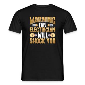 Electrician Electrical Engineer Lineman Electrical - Men's T-Shirt - black - Front - AI Model Male 178 light (178cm)