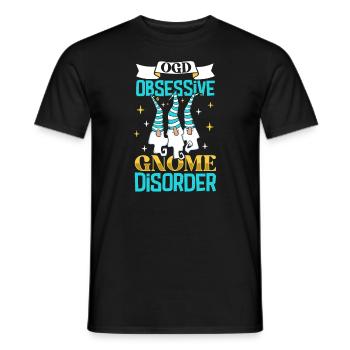 Gnomes de jardin Gnome Amant Drôle de Gnome Jardinage - T-shirt homme - noir - Devant - AI Model Male 178 light (178cm)