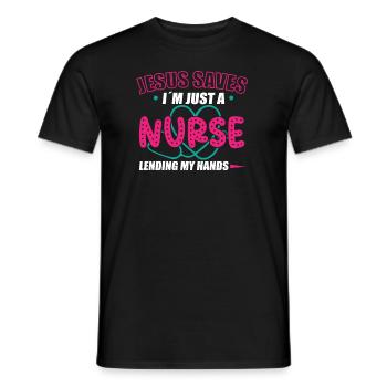 Nurse Nursing Clinic Paramedic - Men's T-Shirt - black - Front - AI Model Male 178 light (178cm)