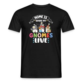 Garden Gnomes Gnome Lover Funny Gnome Gardening - Men's T-Shirt - black - Front - AI Model Male 178 light (178cm)