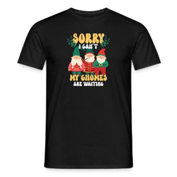 Gnomes de jardin Gnome Amant Drôle de Gnome Jardinage - T-shirt homme - noir - Devant - AI Model Male 178 light (178cm)
