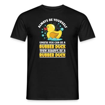 Canard en caoutchouc Canards Chasse aux oiseaux Amoureux du canard Idée cadeau - T-shirt homme - noir - Devant - AI Model Male 178 light (178cm)