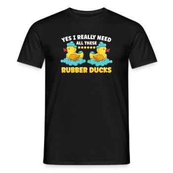 Rubber Duck Ducks Bird Hunt Duck lover Gift Idea - Men's T-Shirt - black - Front - AI Model Male 178 light (178cm)