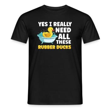 Rubber Duck Ducks Bird Hunt Duck lover Gift Idea - Men's T-Shirt - black - Front - AI Model Male 178 light (178cm)