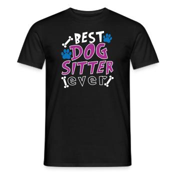 Dog Seated Dog Puppy Dog Sitter Dog Sitter - Men's T-Shirt - black - Front - AI Model Male 178 light (178cm)