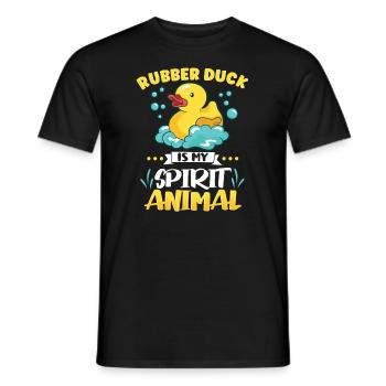 Rubber Duck Ducks Bird Hunt Duck lover Gift Idea - Men's T-Shirt - black - Front - AI Model Male 178 light (178cm)