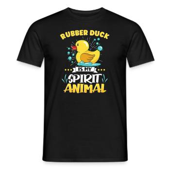 Rubber Duck Ducks Bird Hunt Duck lover Gift Idea - Men's T-Shirt - black - Front - AI Model Male 178 light (178cm)