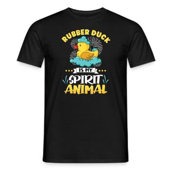 Rubber Duck Ducks Bird Hunt Duck lover Gift Idea - Men's T-Shirt - black - Front - AI Model Male 178 light (178cm)