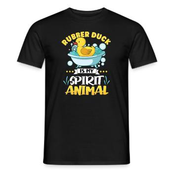 Rubber Duck Ducks Bird Hunt Duck lover Gift Idea - Men's T-Shirt - black - Front - AI Model Male 178 light (178cm)