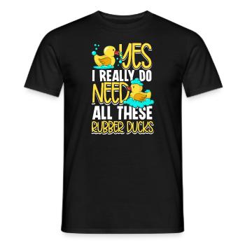 Rubber Duck Ducks Bird Hunt Duck lover Gift Idea - Men's T-Shirt - black - Front - AI Model Male 178 light (178cm)