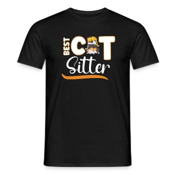 Cat Sitting Cat Puppie Cat Walkers Cat Sitter - Men's T-Shirt - black - Front - AI Model Male 178 light (178cm)