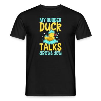 Rubber Ducks Duck Duck Lovers Bathroom - Men's T-Shirt - black - Front - AI Model Male 178 light (178cm)
