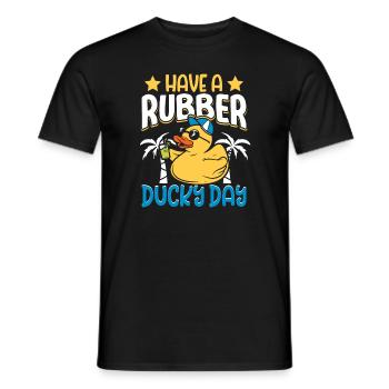 Rubber Ducks Duck Duck Lovers Bathroom - Men's T-Shirt - black - Front - AI Model Male 178 light (178cm)